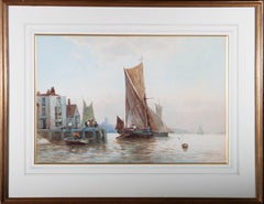 Robert Malcolm Lloyd (1859-1907) - 1889 Watercolour, Sailing Down The Estuary
