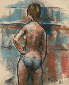 Michael Dâ€˜Aguilar (1924-2011) - Signed Mid 20th Century Pastel, Standing Nude