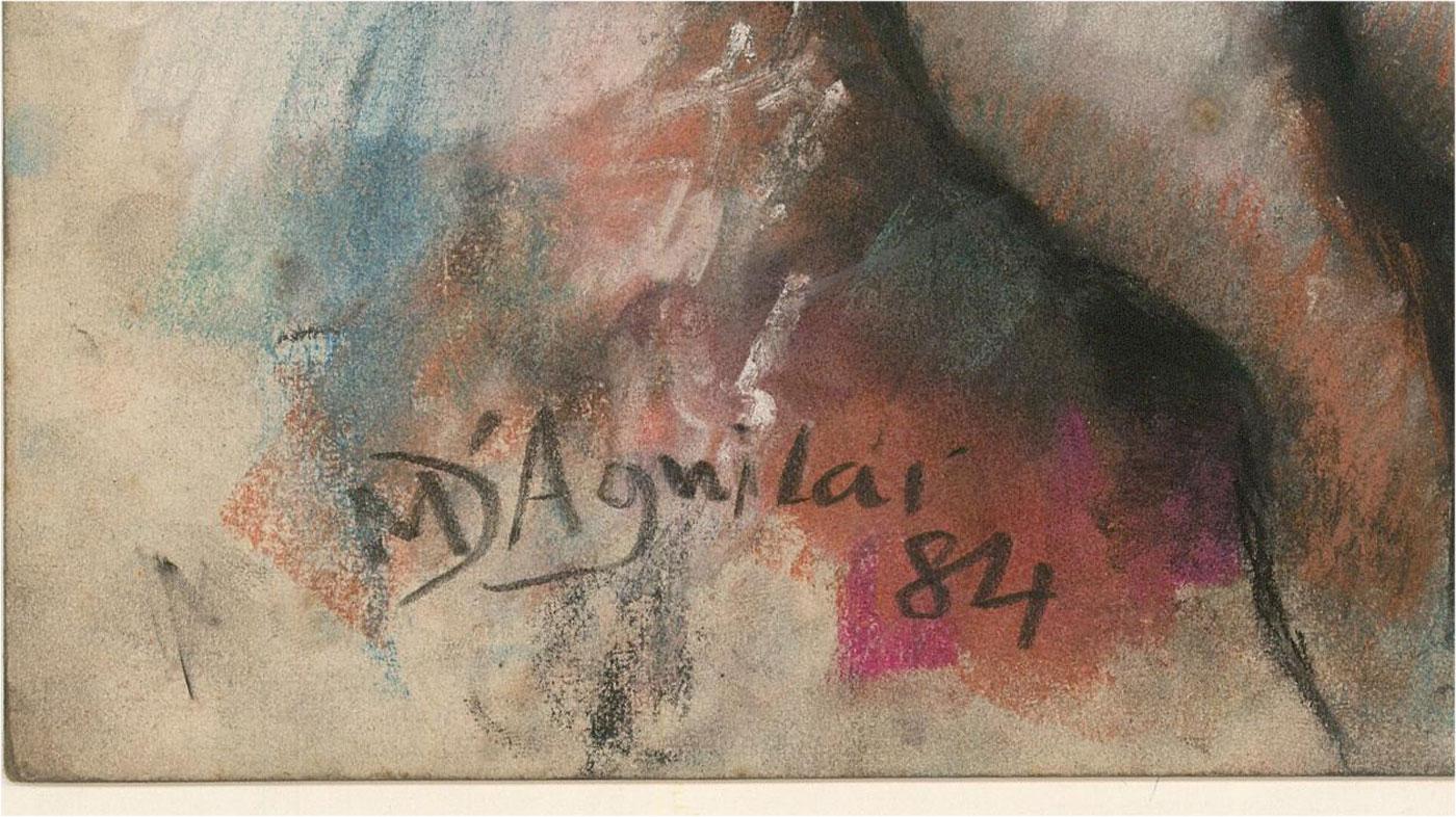 Michael Dâ€˜Aguilar (1924-2011) - Signed 1984 Pastel, Seated Nude For Sale 2