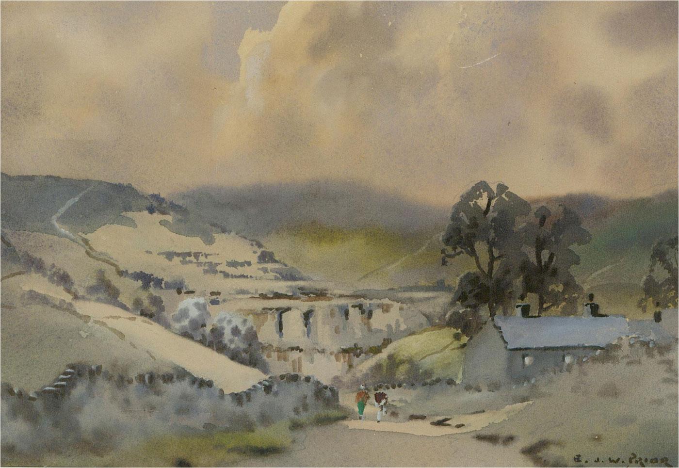 Ebenezer J. W. Prior (1914-1988) - 20th Century Watercolour, Malham Cove For Sale 1