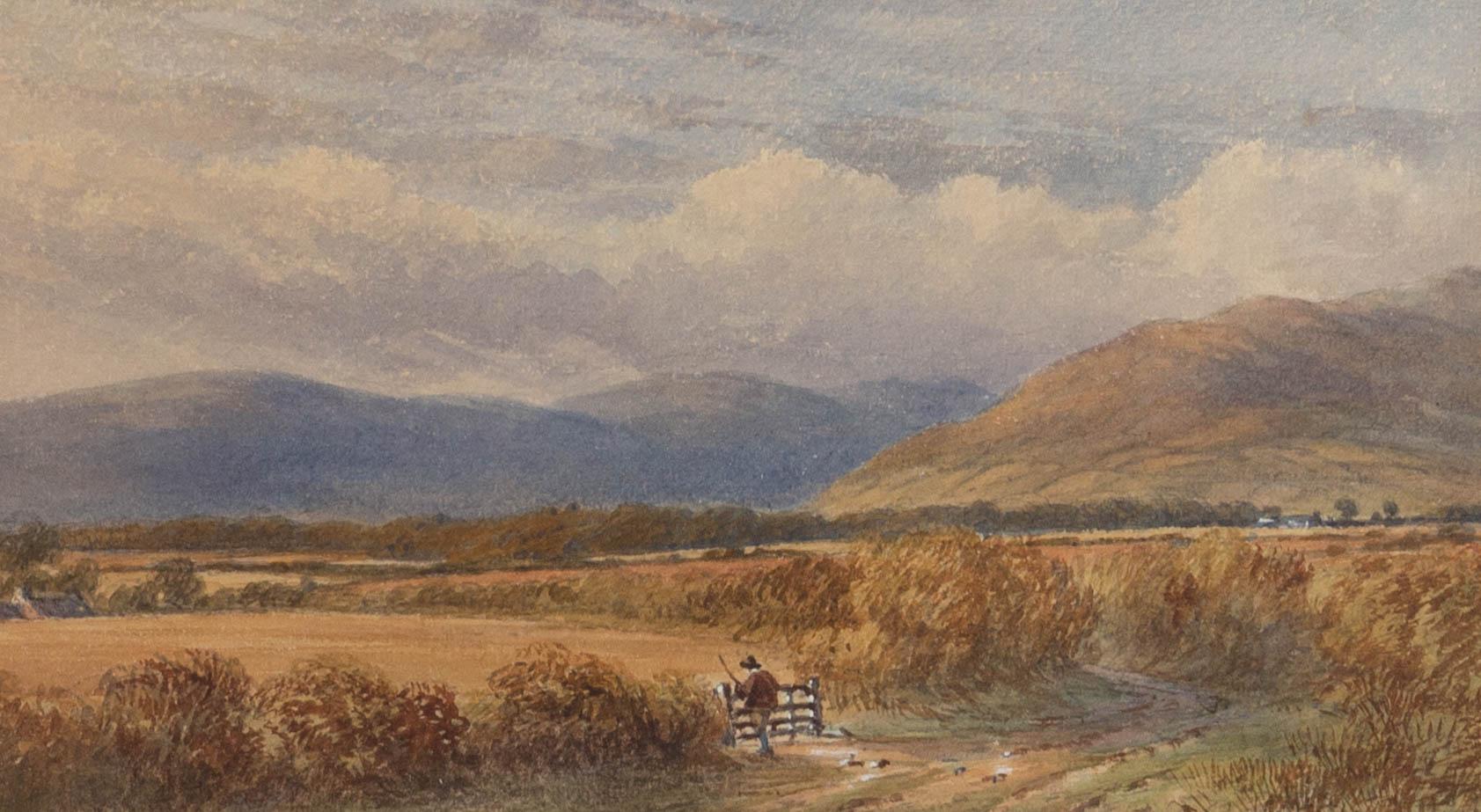 A.S. - Mid 19th Century Watercolour, In the Valley For Sale 1