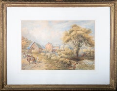 E. Walker - 1878 Watercolour, Farm at Northwood. Shropshire