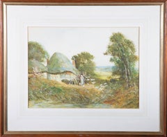 Antique Frederick Hines (1875-1928) - Late 19th Century Watercolour, Feed the Birds