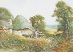 Frederick Hines (1875-1928) - Late 19th Century Watercolour, Feed the Birds