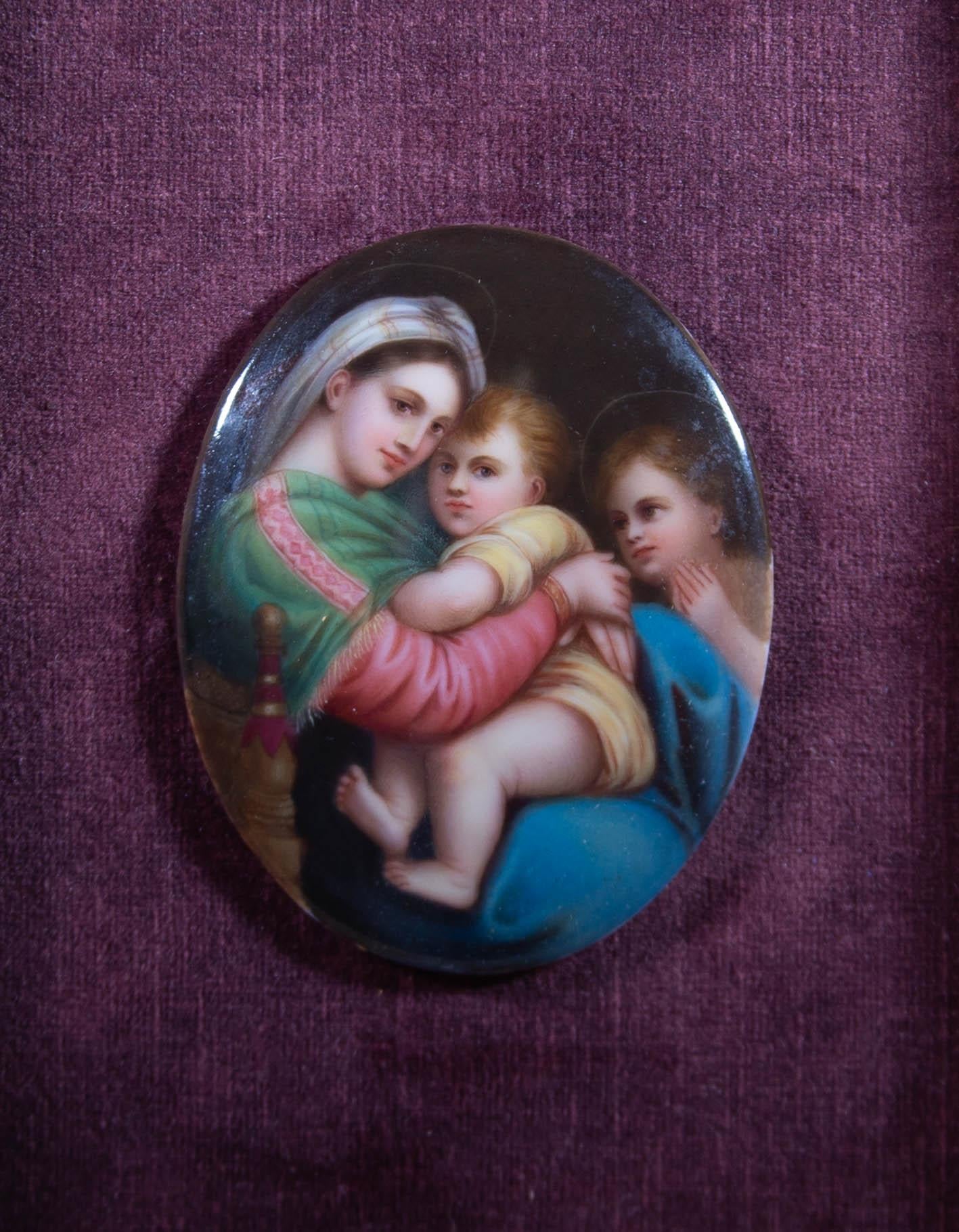 Nach Raphael – Aquarell des frühen 20. Jahrhunderts, Madonna Della Sedia (Schwarz), Portrait, von After Raphael