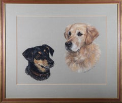 Mary Browning - 1983 Pastel, Portrait of Two Dogs