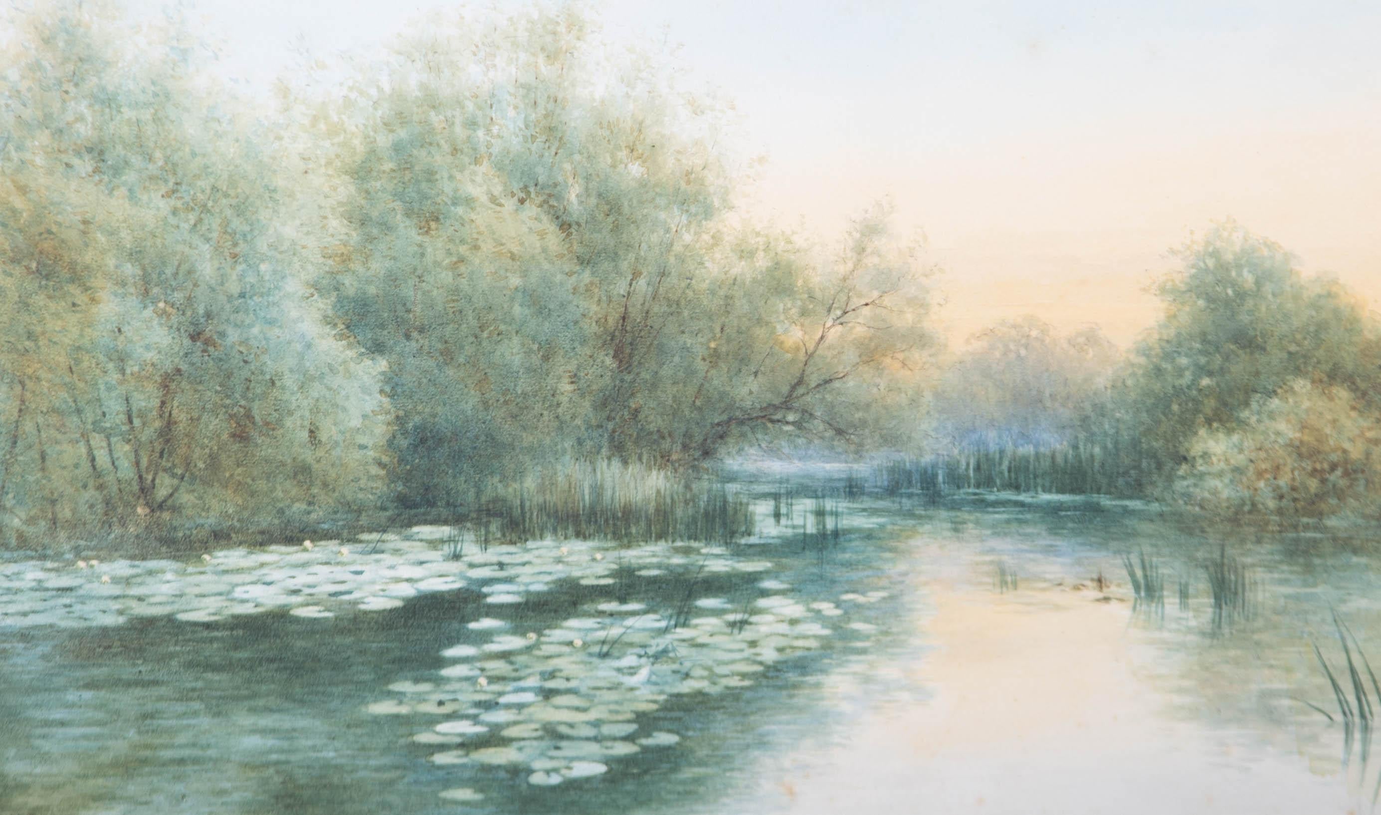 Alfred Ashdown Box (fl.1879-1910) - Late 19th Century Watercolour, water lilies For Sale 2