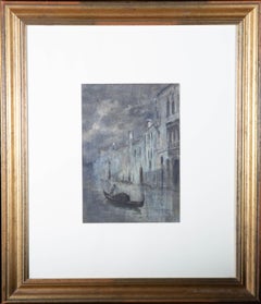 G.G - Framed Early 20th Century Watercolour, Venice Evening Scene
