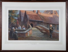 Vintage W. Cecil Dunford RDS FRSA (1885-1969) - Watercolour, The Last Sacrament, Bruges