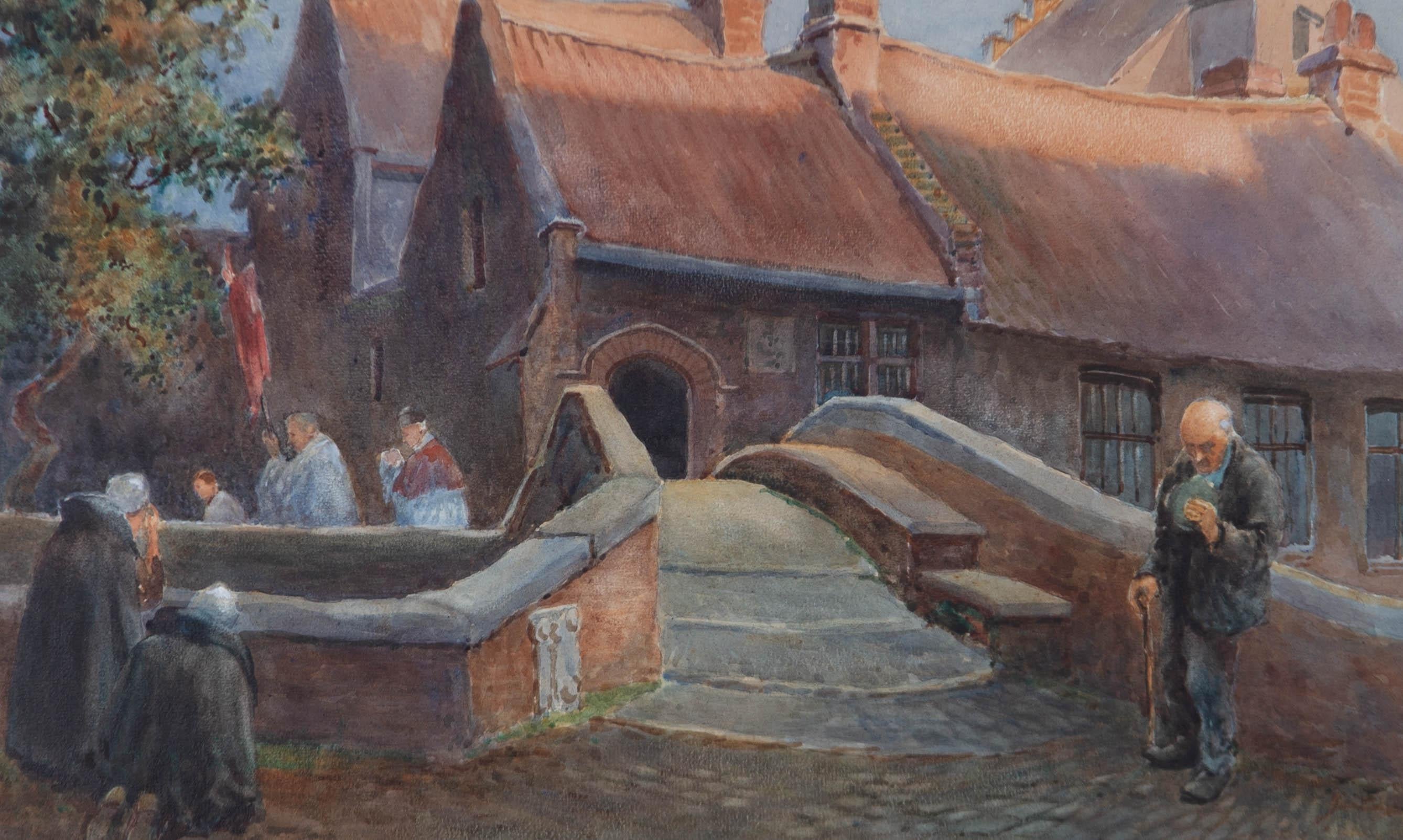 W. Cecil Dunford RDS FRSA (1885-1969) - Watercolour, The Last Sacrament, Bruges For Sale 1
