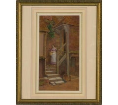 E.R. - 1888 Watercolour, Descending the Stairs