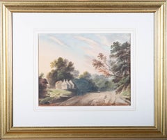 Attribué. Francis Nicholson RWS (1753-1844) - Aquarelle, Nidd, Yorkshire