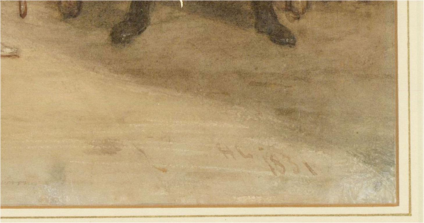 Henry Liverseege (1802-1832) - 1831 Aquarelle, Sir John Falstaff en vente 3