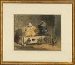 Henry Liverseege (1802-1832) - 1831 Aquarelle, Falstaff et Bardolph