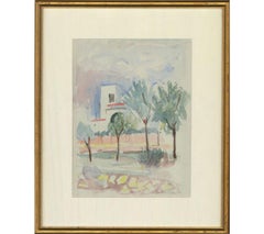 Emmanuel Levy (1900-1986) - 1975 Watercolour, Mediterranean View