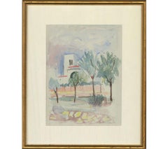 Emmanuel Levy (1900-1986) - 1975, aquarelle, vue méditerranéenne