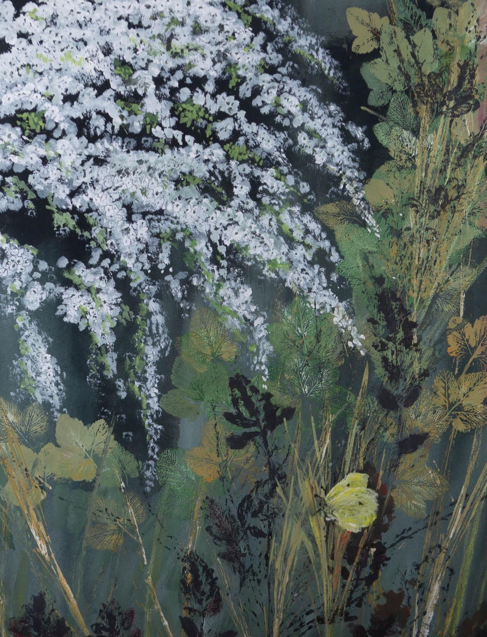 Contemporary Gouache - Spring In The Hedgerow - Art by Unknown