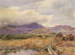 Edward Davies RI (1841-1920) - Late 19th Century Watercolour, Peat Gathering