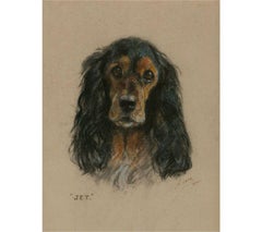 Mabel Gear (1898-1987) - 1960 Pastel, Jet The Spaniel