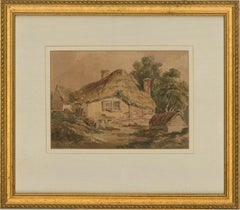 David Cox Snr. OWS (1783-1859) - Watercolour, Thatched Cottage