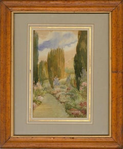 Marjorie Best (1903-1997) - 1933 Aquarelle, The Artist's Garden at Moyallon