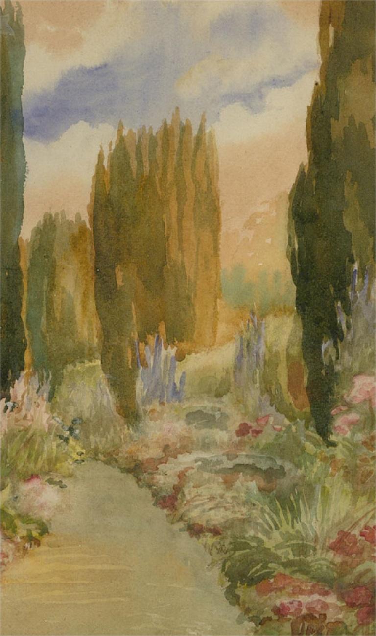Marjorie Best (1903-1997) - 1933 Aquarelle, The Artist's Garden at Moyallon 1