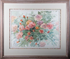 Shirley Harrell BWS FIGA - Aquarelle contemporaine, roses