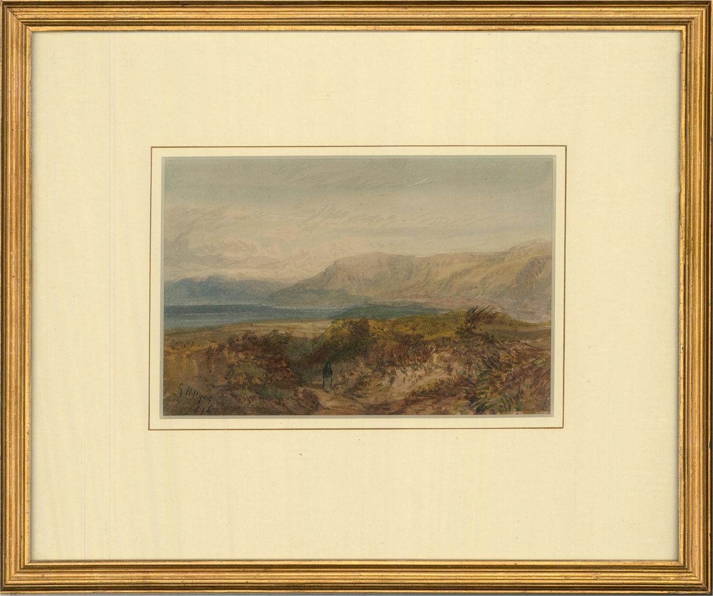 George Hayes RCA (c.1823-1895) - 1876 Watercolour, Little Orme's Head For Sale 1
