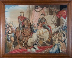 Antique Large Late 19th Century Needlepoint - The Return of the Chevaliers