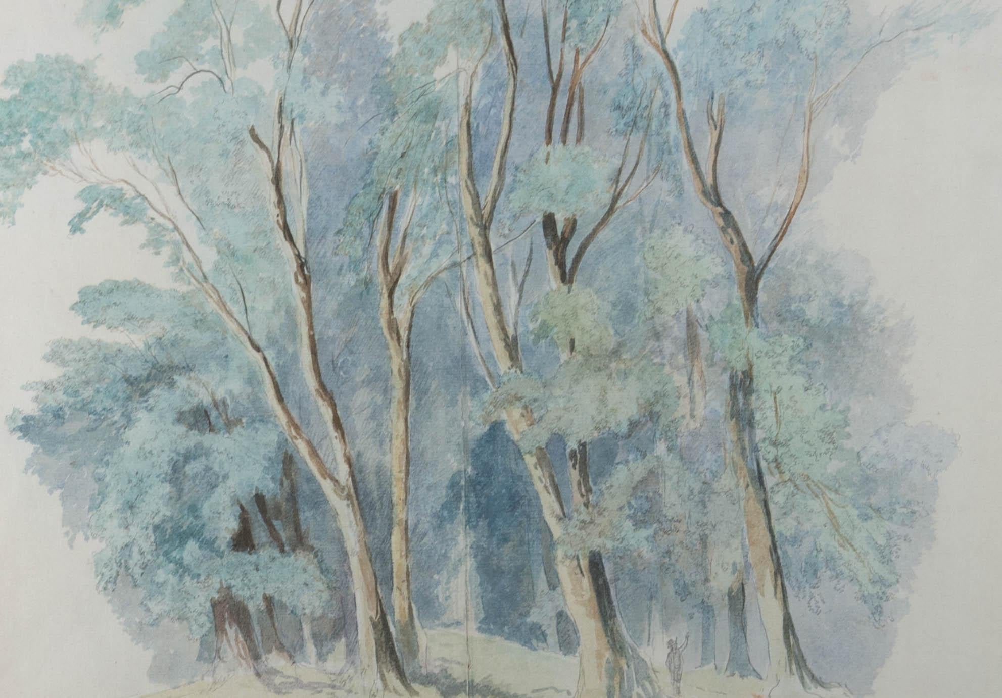 Mid 19th Century Watercolour - Forest Seclusion - Art by Unknown