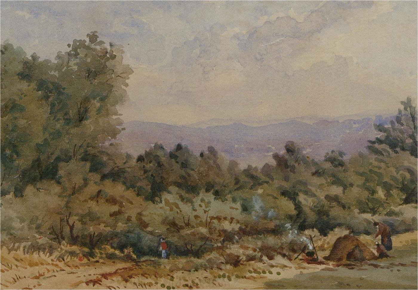Attrib. David Cox Jnr. ARWS (1809-1885) - Watercolour, The Edge of the Woods For Sale 1