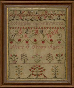 Antique Harriet and Mary Rivers - A Pair of 1863 Embroidery Samplers