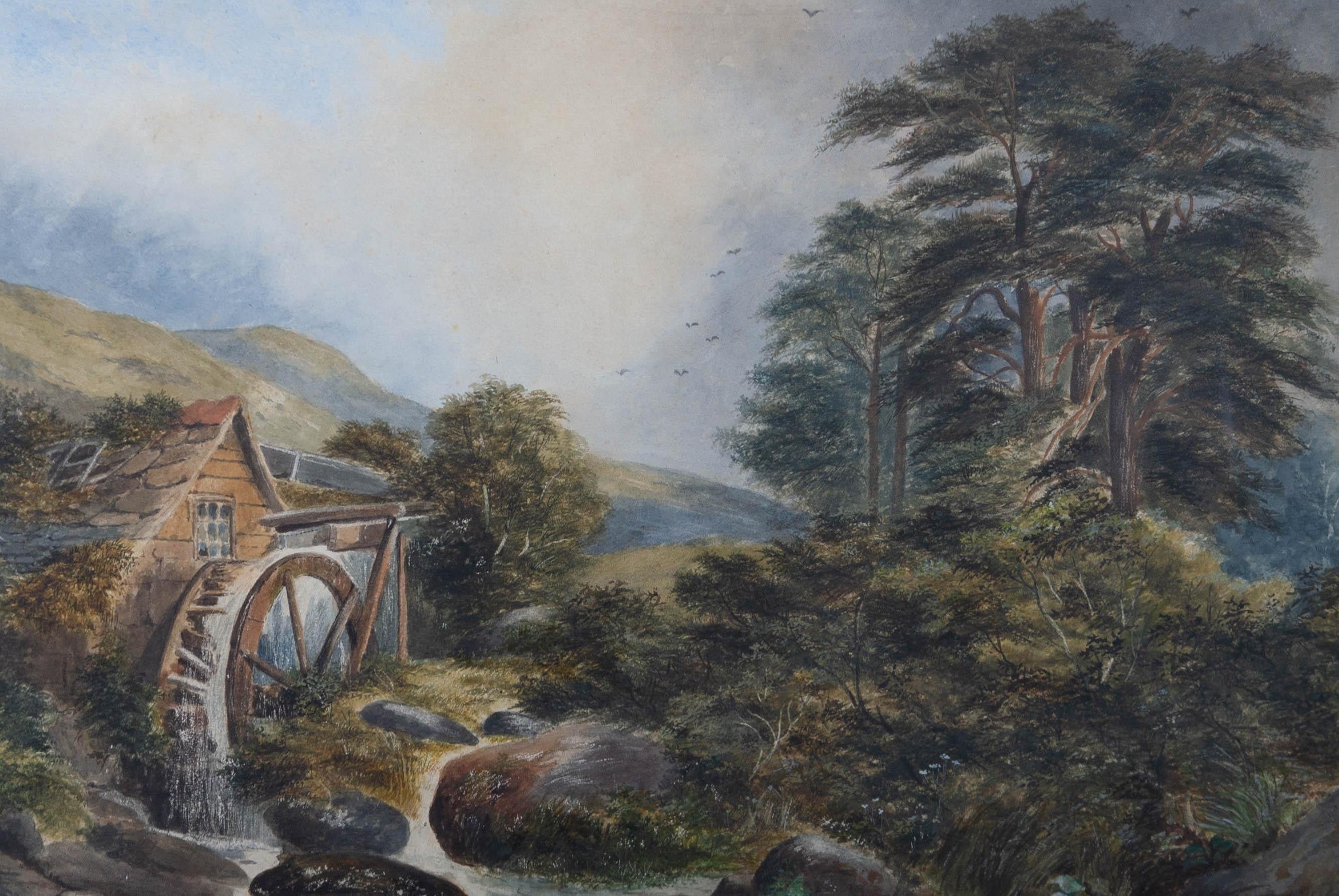 Mid 19th Century Watercolour - Summer At The Watermill - Art by Unknown