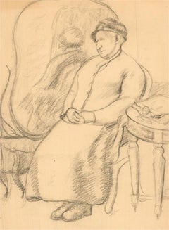 Dorothy Hepworth (1894-1978) - Mid 20th Century Charcoal Drawing, Resting Figure