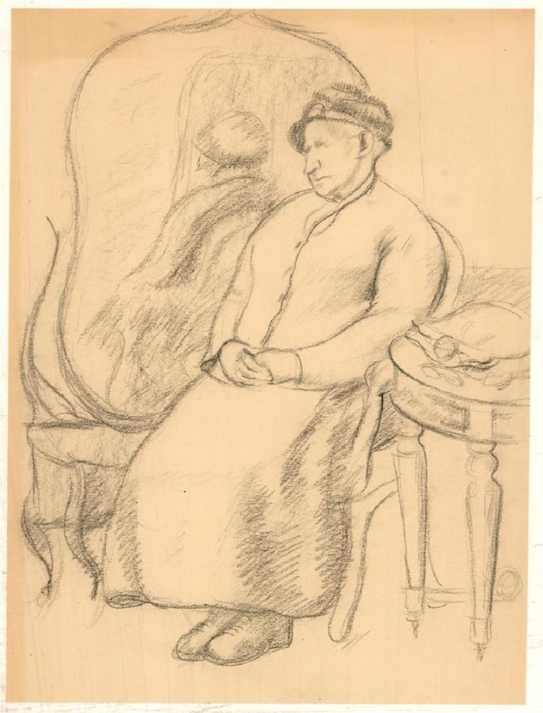 Dorothy Hepworth (1894-1978) - Mid 20th Century Charcoal Drawing, Resting Figure 1