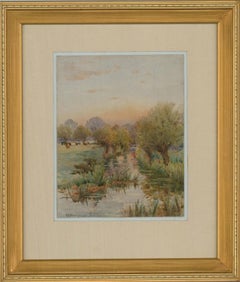 Vintage William Henry Atkin Berry (1856-1932) - 1920 Watercolour, Quiet Stream