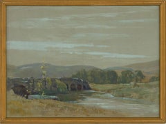 Attribué. Samuel J Birch, (18691955) -Aquarelle du début du 20e siècle, vallée de la Verdant