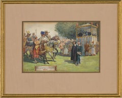 J.W. King - Early 20th Century Gouache, Visit of James I to Oxford 1605