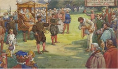J.W. King - Early 20th Century Gouache, Queen Elizabeth 1566