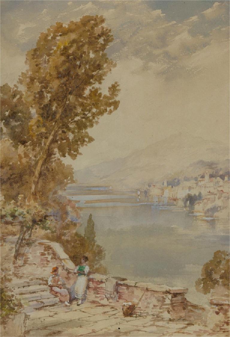 Late 19th Century Watercolour - Continental Costal Scene - Art by Unknown