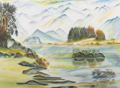 Dorothy H. Blades - 1968 Watercolour, Alpine Landscape