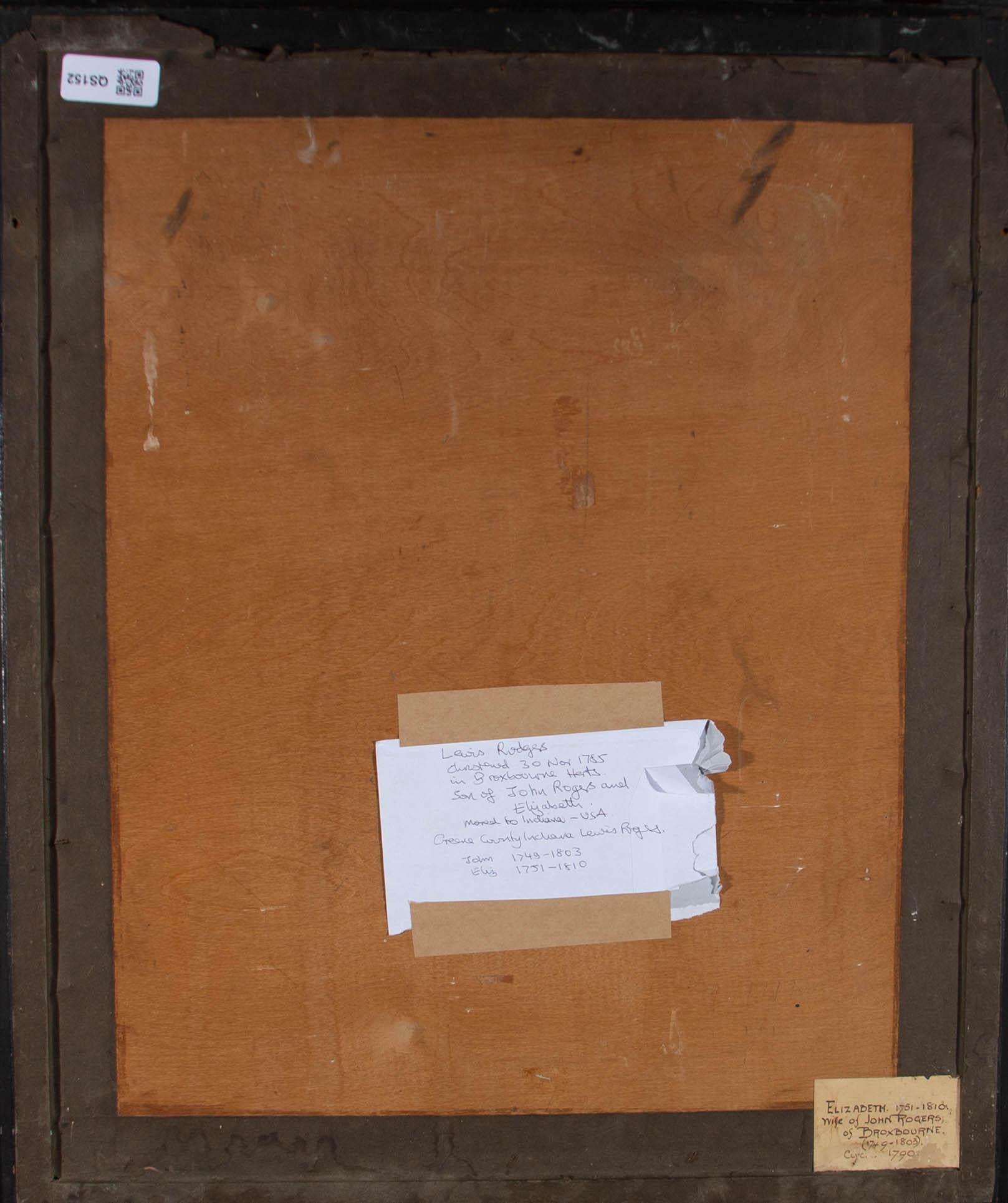 American c.1790 Pastel - Elizabeth Rogers (1751-1810) - Black Portrait by Unknown