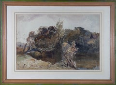 William James Callcott (1843-1890) - 19th Century Watercolour, Tree-Lined Lake