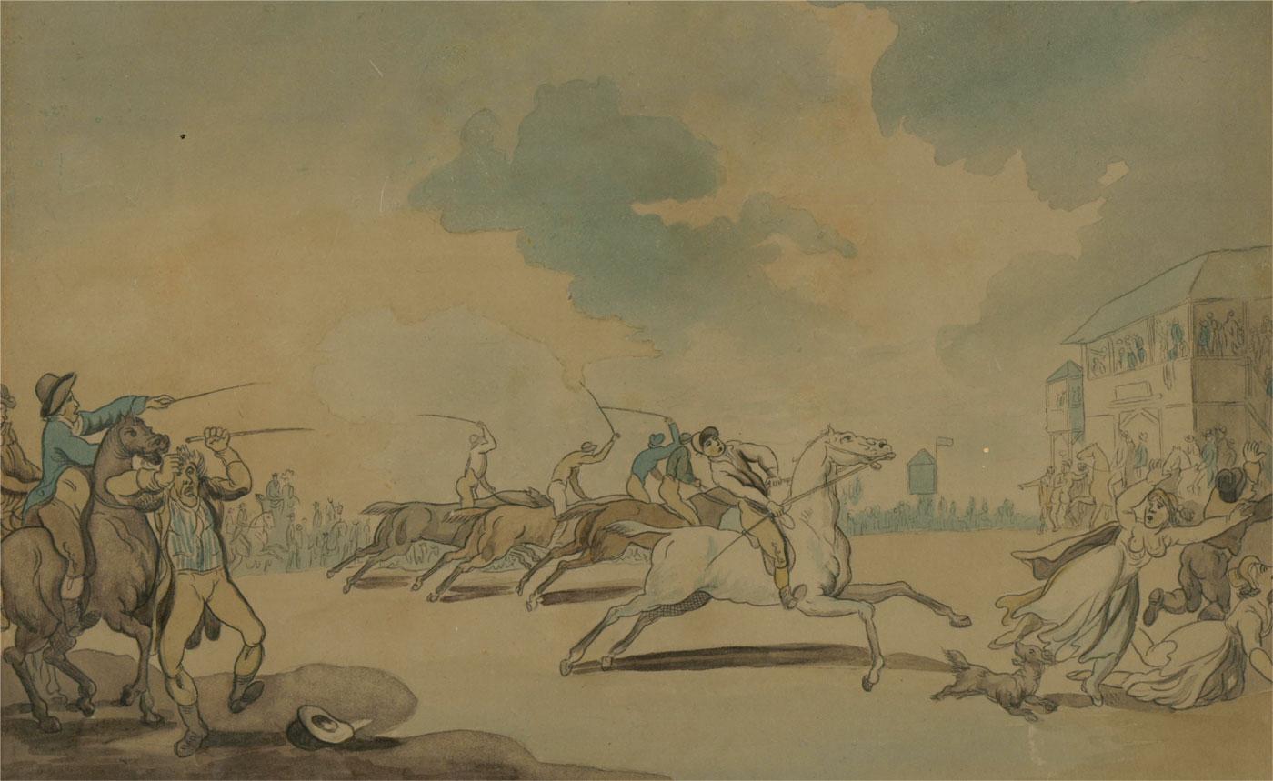 Atrrib. Thomas Rowlandson (1757â€“1827) - c. 1798 Watercolour, The Start For Sale 1