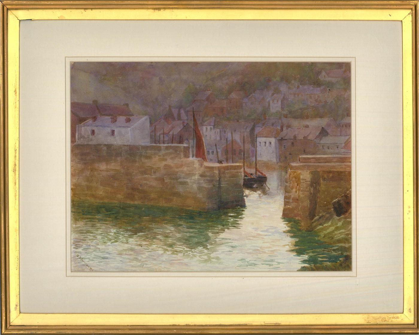 A. B. Furneaux - Early 20th Century Watercolour, Mousehole Harbour For Sale 3