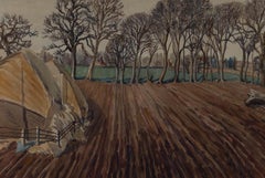 A. W. Colby - 1947 Watercolour, Ploughed Field