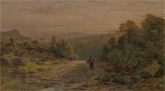 James William Whittaker OWS (1828-1876) - 1873 Watercolour, Welsh Sunrise