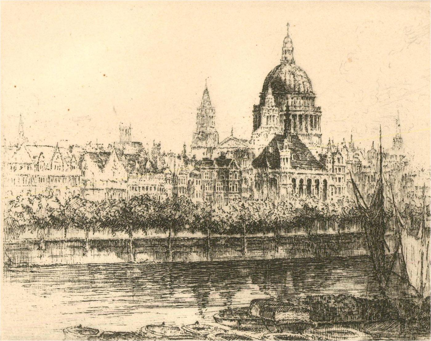Ein schönes und attraktives Aquarell des britischen Künstlers James George Gunnell. Die Szene zeigt einen Baum im Winter mit einem Haus im Hintergrund. Signiert und datiert in der rechten unteren Ecke. Auf der Rückseite befindet sich ein Etikett mit