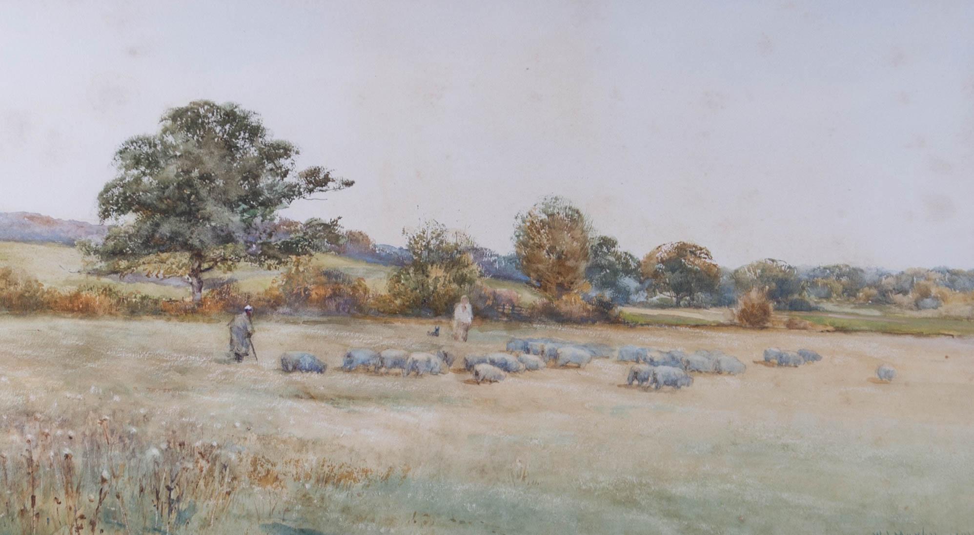 W. J. Marby - 1901 Watercolour, Out To Pasture For Sale 1