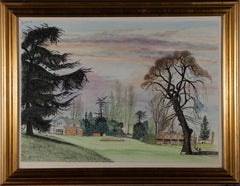 John F. Plummer - Zeitgenössisches Aquarell, Stadtgärten